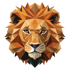 Low poly lion head