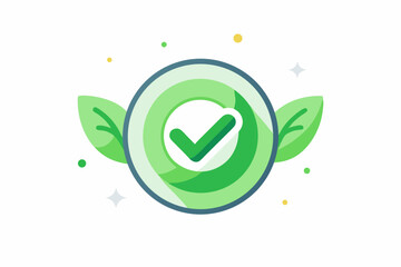 gentle checkmark circular glow leaf
