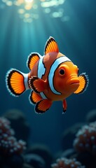 Ocellaris Clownfish in Vibrant Underwater Scene