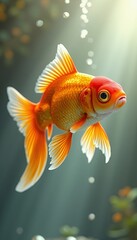 Vibrant Goldfish in Underwater Scene