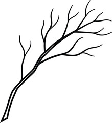 Obraz premium tree branch icon line art vector illustration on transparent background