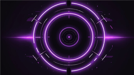 Purple neon light streaks radiating from the center on a dark background, evoking themes of technology, big data, and bots.