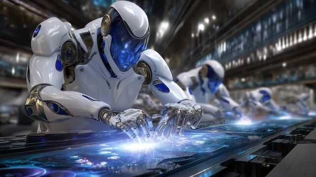 Robots Assembling Parts in Perfect Synchronization Under Supervision