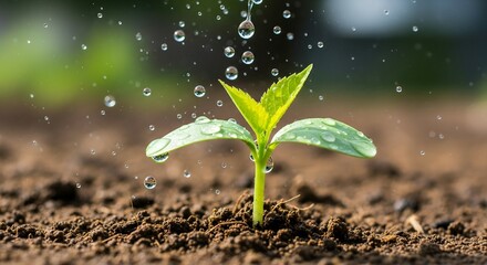 New life thriving under gentle rain a symbol of growth and hope pure nature's beauty