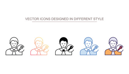 Key Person icon design with white background stock illustration