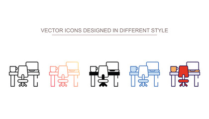 Workplace icon design with white background stock illustration