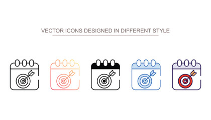 Calander Target icon design with white background stock illustration