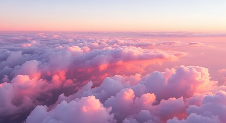 Dreamy sunset cloudscape aerial view breathtaking colors soft light peaceful scene
