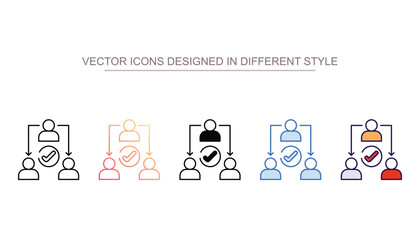 Delegation icon design with white background stock illustration