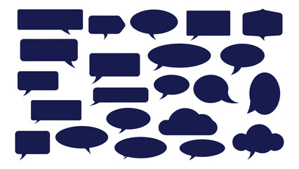 Vector illustration set of cartoon speech bubbles for comic communication