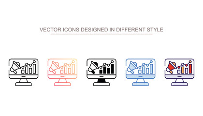 Digital Marketing icon design with white background stock illustration