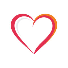 red heart isolated on white background