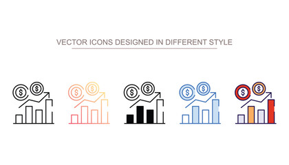 Financial Growth icon design with white background stock illustration