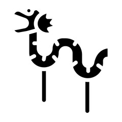 Dragon Dance Vector Glyph Icon Design