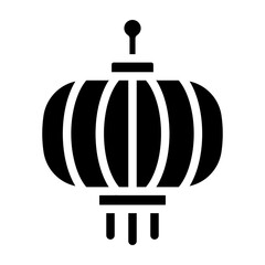 Red Paper Lantern Vector Glyph Icon Design