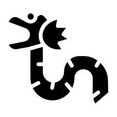 Golden Dragon Vector Glyph Icon Design