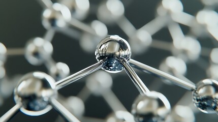 A close-up of atoms connecting to form a molecule