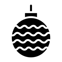 Christmas Bauble Vector Glyph Icon Design