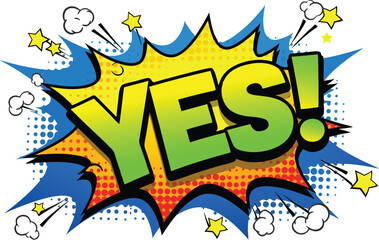 Vibrant YES Comic Book Explosion Graphic