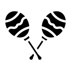 Maracas Vector Glyph Icon Design