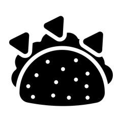 Tacos and Salsa Vector Glyph Icon Design