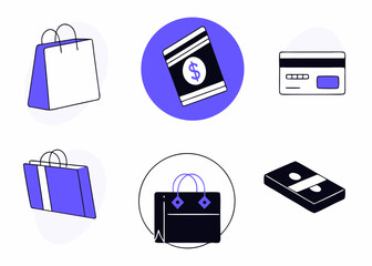 Business Concept illustrations. Collection of shoping icon