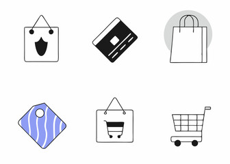 Business Concept illustrations. Collection of shoping icon