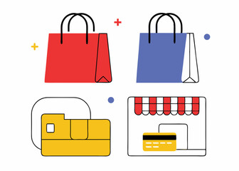 Business Concept illustrations. Collection of shoping icon