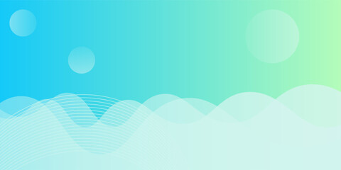 Modern banner background. full color, bright blue green gradation, wave eps 10