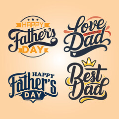 The set of Typography for Father's Day wish