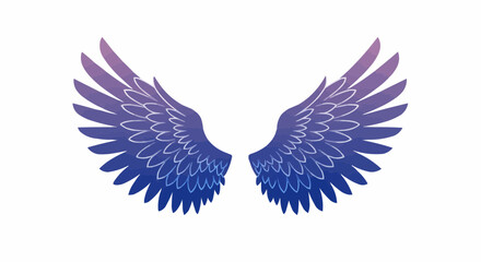 Obraz premium Blue angel wings form a heart, a symbol of love and freedom, perfect for a tribal tattoo design or a decorative flying bird illustration