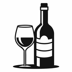 wine bottle and glass