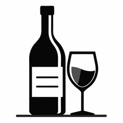 wine bottle and glass