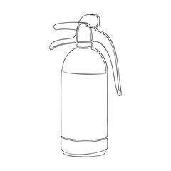 Minimalist one line drawing of a fire extinguisher illustrating fire safety equipment