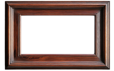 Wooden frame with a white background
