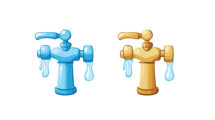 Frozen Faucet Water Tap Vector Isolated Illustration
