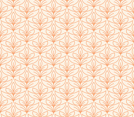 Modern cute floral art deco seamless pattern. Vector damask illustration with leaves. Decorative botanical background.