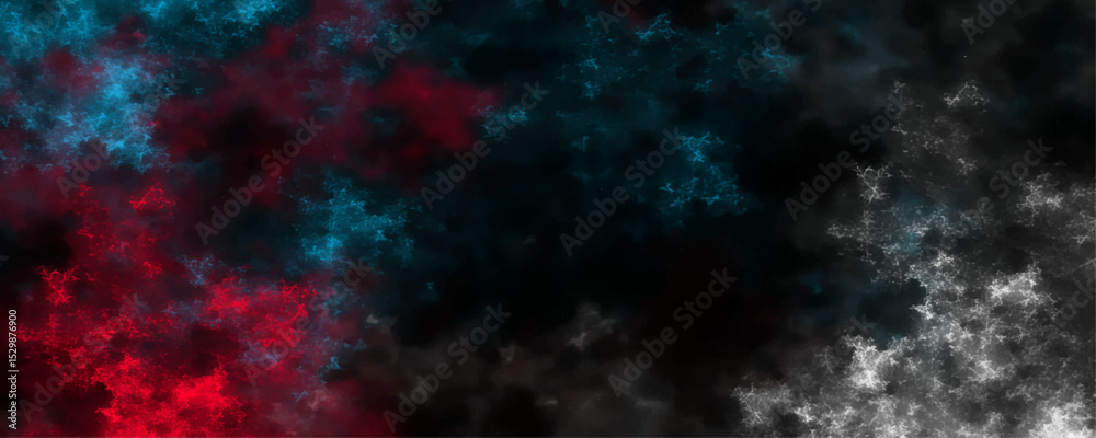 Canvas Prints deep blue, gray and red amazing cosmic space background pattern design. abstract fractal art backgro