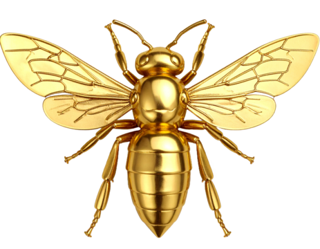 Golden Honey Bee 3D Render