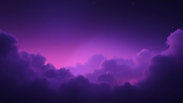 Serene purple sky illuminated behind dramatic dark clouds with subtle starry nightscape