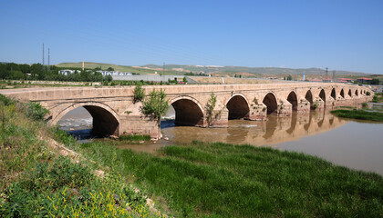 The Historical Kesik Bridge, located in Sivas, Turkey, was built in the 13th century.