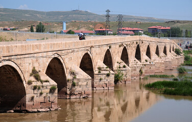The Historical Kesik Bridge, located in Sivas, Turkey, was built in the 13th century.