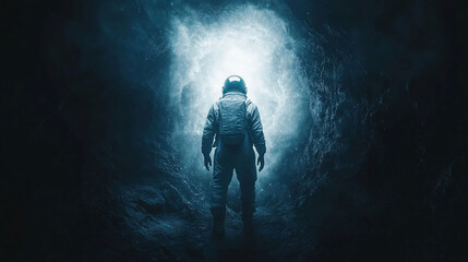 Astronaut Journey to Light: Mysterious Space Exploration