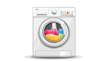 Modern Washing Machine Vector Illustration for Laundry Service Promotions