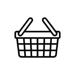 Shopping Basket Icon isolated on white background vector