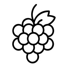 Black and white outline of a boysenberry, showcasing detailed clusters