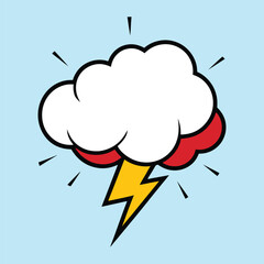 Comic Book Impact Cloud with Radial Light Lines