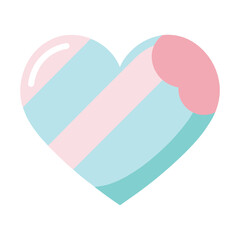Heart Candy Icon in Pastel Colors Illustration
