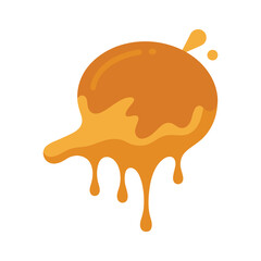 Melted Caramel Splash Sticky Sweet Vector Art