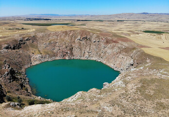 A view from Kizilcan Lake in Zara, Sivas, Turkey.